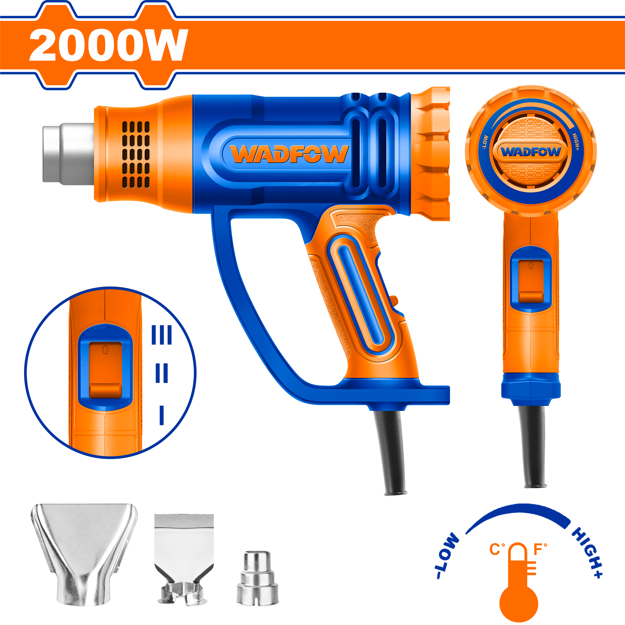 เครื่องเป่าลมร้อน WADFOW 2000W WHG1520