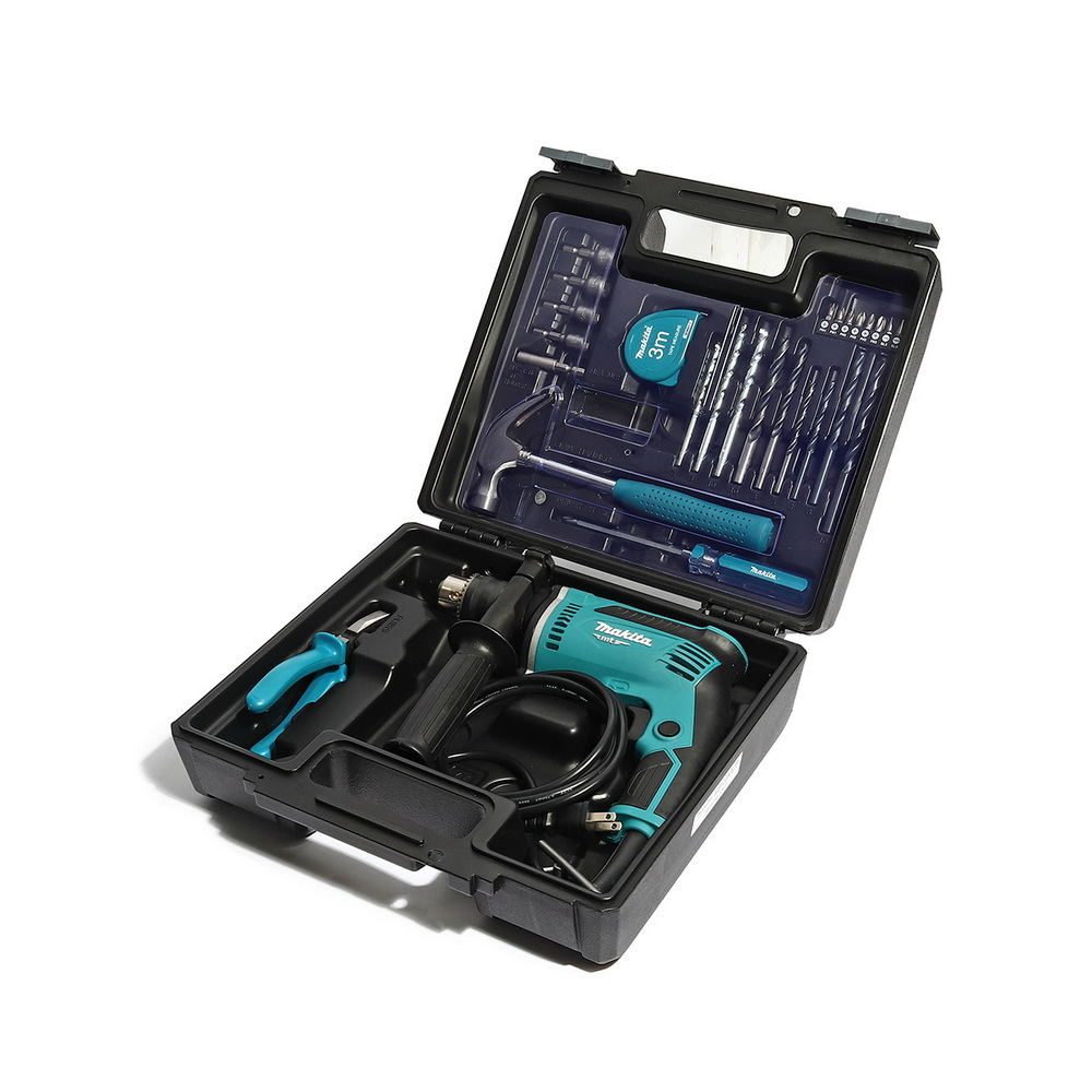 สว่านไฟฟ้า MAKITA 1/2" M8103KX2B 430W มีระบบกระแทก +อุปกรณ์เสริม26ชิ้น