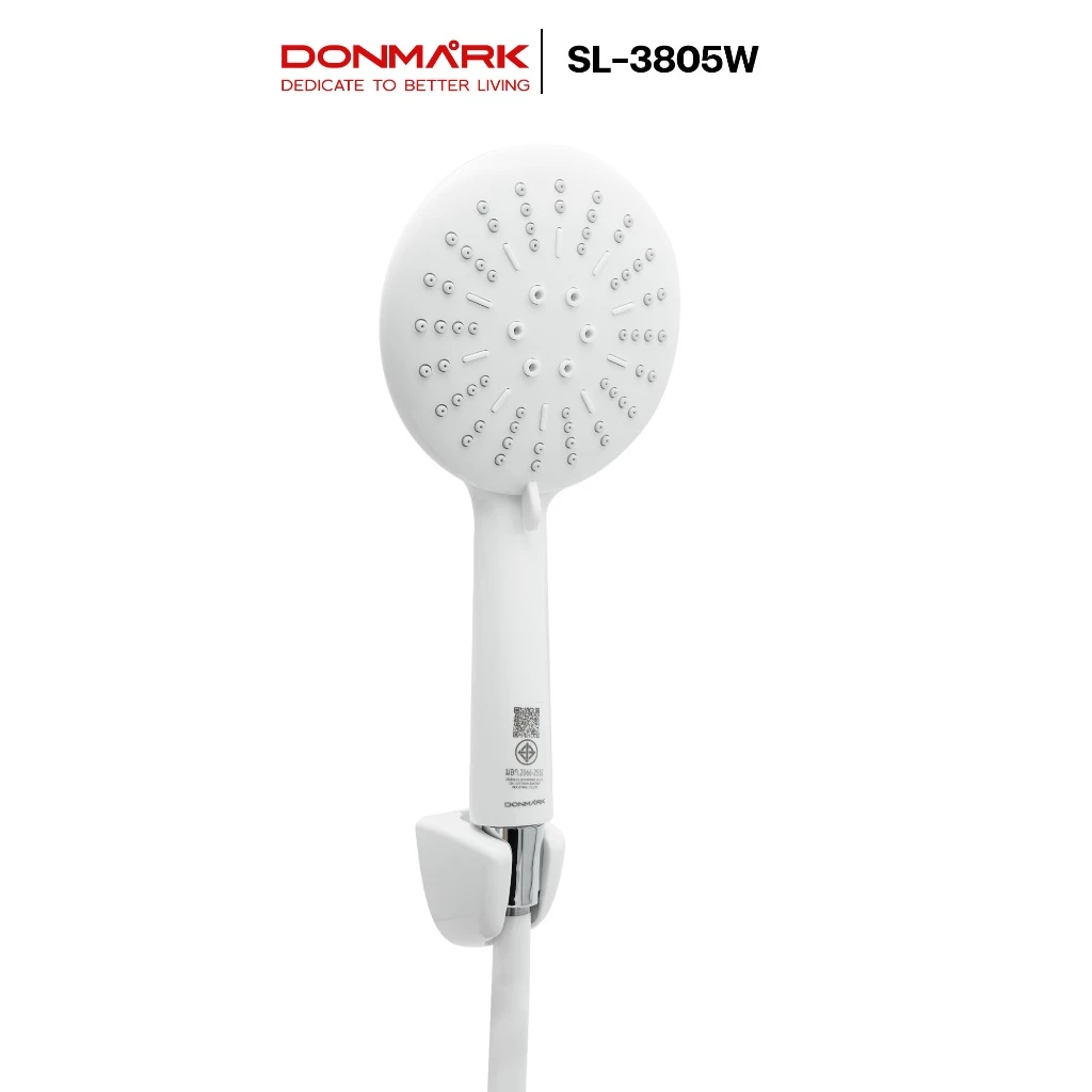 ฝักบัว DONMARK SL-3805W ขาว หน้าใหญ่ 3ระดับ พร้อมสาย